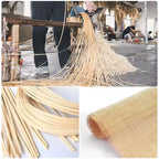 Buffet à 7 Tiroirs Accents Rotin Noir Meuble d'Appoint en Bois Rangement pour Salon Entrée Organiseur Moderne