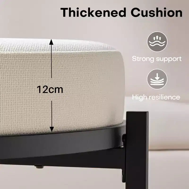 Ottoman de rangement rond 4,5, table basse et repose-pieds en tissu chenille pour salon avec pieds en métal et pieds réglables