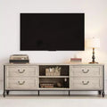 COZONY 65 Rustic Grey TV Stand, Mid Century Modern Entertainment Center for Living Room with Storage & Adjustable Shelves, Fits Up to 75 Inch TVs