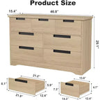 Commode à 7 tiroirs, en bois, avec poignées encastrées, Organisateur de commode pour salon, chambre d'enfant, couloir et entrée