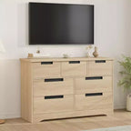 Commode à 7 tiroirs, en bois, avec poignées encastrées, Organisateur de commode pour salon, chambre d'enfant, couloir et entrée