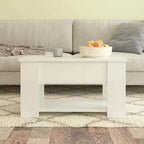 Table basse Blanc brillant Bois d'ingénierie Medium Convertible