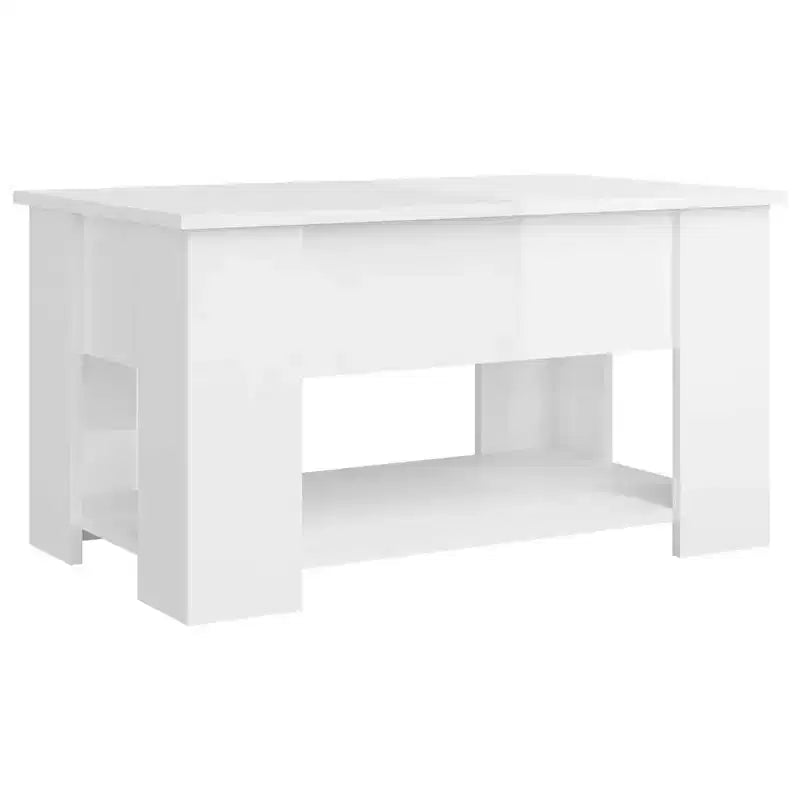 Table basse Blanc brillant Bois d'ingénierie Medium Convertible