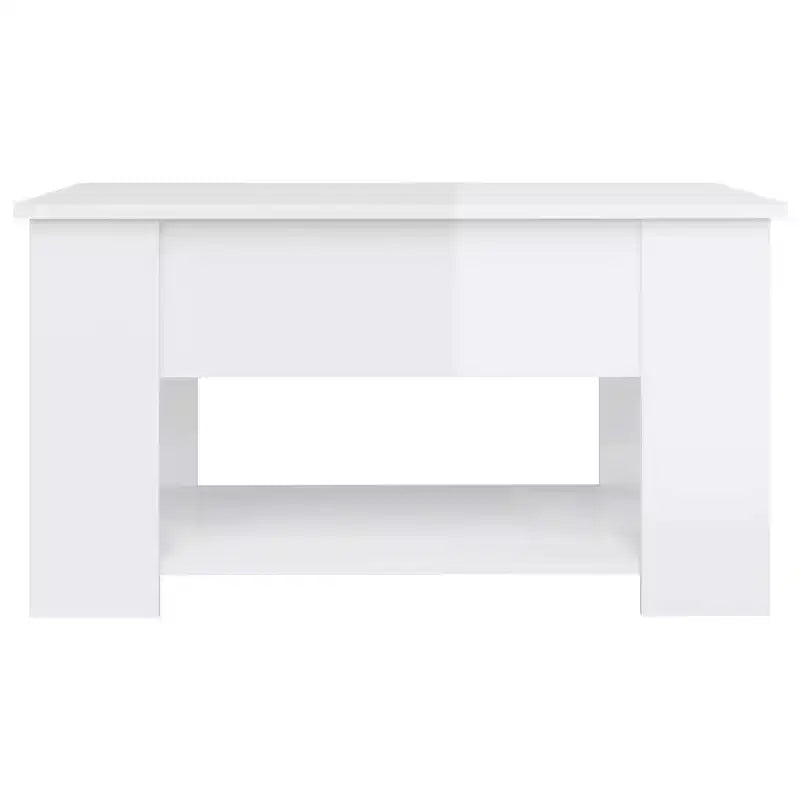 Table basse Blanc brillant Bois d'ingénierie Medium Convertible
