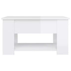Table basse Blanc brillant Bois d'ingénierie Medium Convertible