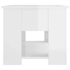Table basse Blanc brillant Bois d'ingénierie Medium Convertible