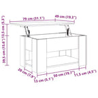 Table basse Blanc brillant Bois d'ingénierie Medium Convertible