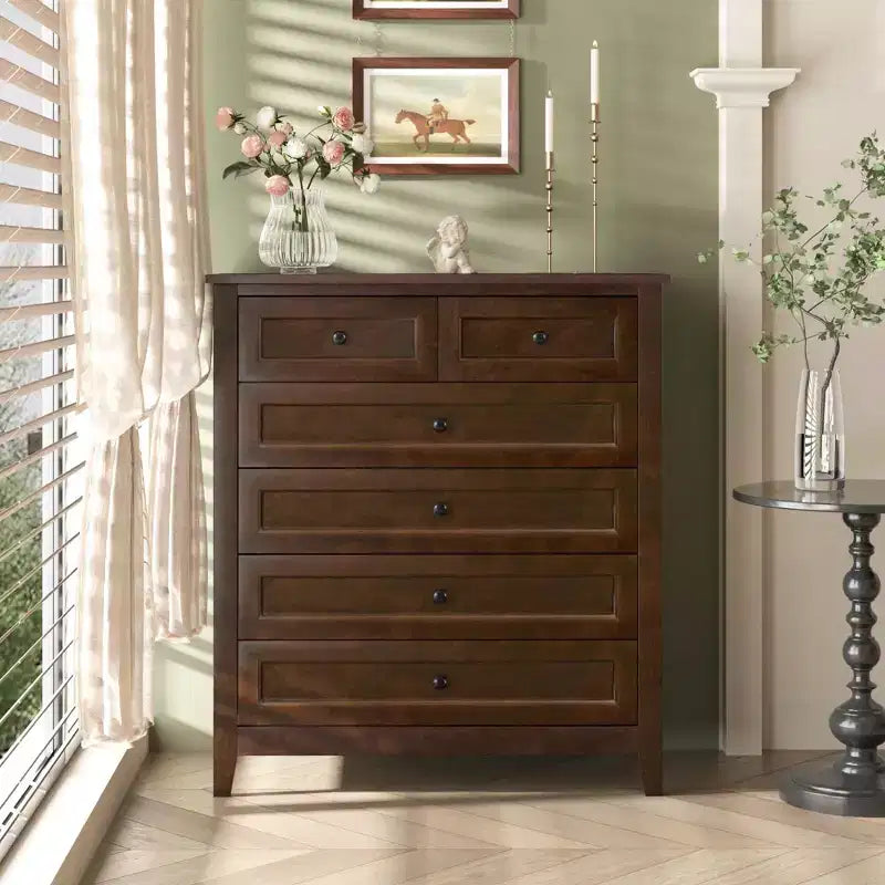 Commode en bois massif laqué avec poignées rondes rétro, capacité de 72 kg, table console pour salle à manger/salon