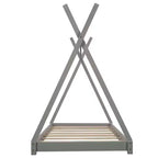 Cadre de lit double en bois pour garçons et filles, lit plateforme Montessori de taille double au ras du sol en forme de tente, cadre de lit cabane