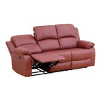 Canapé inclinable électrique, fauteuil inclinable en cuir à 3 places avec table basse réversible pour salon, rouge