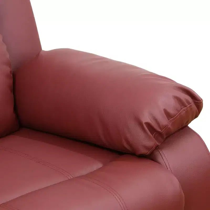 Canapé inclinable électrique, fauteuil inclinable en cuir à 3 places avec table basse réversible pour salon, rouge