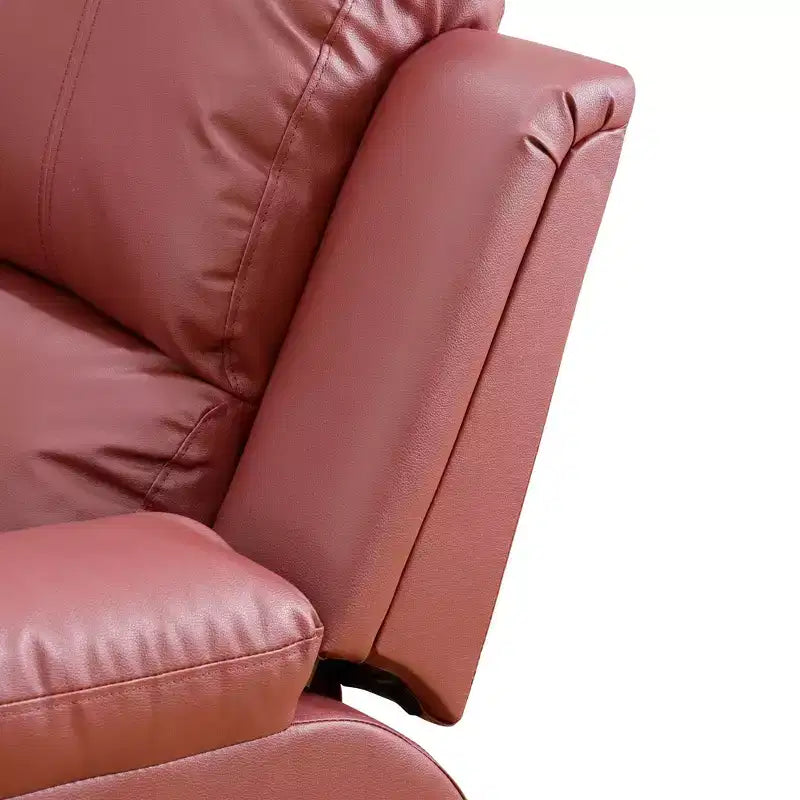 Canapé inclinable électrique, fauteuil inclinable en cuir à 3 places avec table basse réversible pour salon, rouge