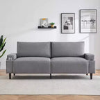 Canapé causeuse confort 81", 3 places avec porte-gobelets et poches de rangement, coussins moelleux pour salon, chambre à coucher