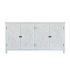 Buffet de rangement en bois de sapin de style transitionnel de 60,00 po avec 4 portes