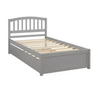 Lit plateforme double avec lit gigogne, cadre de lit double en bois avec tête de lit pour chambre à coucher
