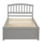 Lit plateforme double avec lit gigogne, cadre de lit double en bois avec tête de lit pour chambre à coucher