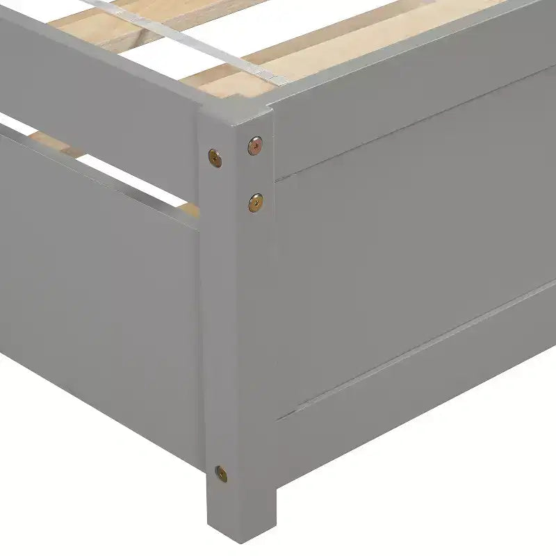 Lit plateforme double avec lit gigogne, cadre de lit double en bois avec tête de lit pour chambre à coucher
