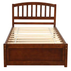 Lit plateforme double avec lit gigogne, cadre de lit double en bois avec tête de lit pour chambre à coucher