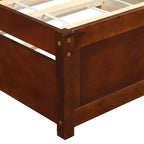 Lit plateforme double avec lit gigogne, cadre de lit double en bois avec tête de lit pour chambre à coucher
