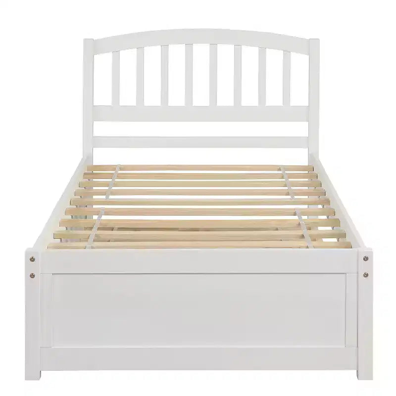 Lit plateforme double avec lit gigogne, cadre de lit double en bois avec tête de lit pour chambre à coucher