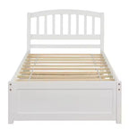 Lit plateforme double avec lit gigogne, cadre de lit double en bois avec tête de lit pour chambre à coucher