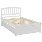 Lit plateforme double avec lit gigogne, cadre de lit double en bois avec tête de lit pour chambre à coucher