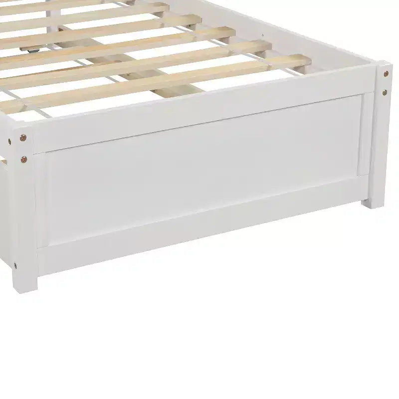 Lit plateforme double avec lit gigogne, cadre de lit double en bois avec tête de lit pour chambre à coucher