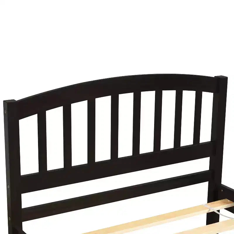 Lit plateforme double avec lit gigogne, cadre de lit double en bois avec tête de lit pour chambre à coucher