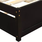 Lit plateforme double avec lit gigogne, cadre de lit double en bois avec tête de lit pour chambre à coucher