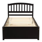 Lit plateforme double avec lit gigogne, cadre de lit double en bois avec tête de lit pour chambre à coucher