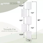 Étagère d'angle murale flottante Zig Zag à 5 niveaux (101,6 cm de hauteur) pour salon, chambre, bureau et plus - Solution de rangement peu encombrante