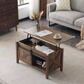 VINGLI Farmhouse Lift Top Coffee Table, Coffee Tables with Storage Shelf/Hidden Compartment, Mesa De Centro para Sala, Rustic Brown