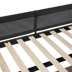 Lit mezzanine double en métal avec bureau / Cadre de lit robuste en métal / Lattes en bois silencieuses / Balustrade confortable en textilène Convient aux adolescents