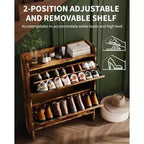 Meuble à chaussures avec 2 tiroirs basculants, Organisateur de chaussures autonome dissimulé avec poignée en métal, Étagère à chaussures mince pour couloir, salon, appartement