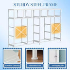Commode 18 tiroirs pour chambre à coucher, commode avec bacs en tissu, commode d'appoint avec cadre en acier, organisateur de rangement de vêtements pour couloir