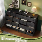 Commode 18 tiroirs pour chambre à coucher, commode avec bacs en tissu, commode d'appoint avec cadre en acier, organisateur de rangement de vêtements pour couloir
