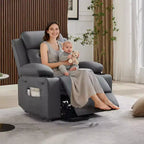 Fauteuil inclinable confortable en velours côtelé, fauteuil inclinable releveur surdimensionné en cuir PU, design réglable, poches latérales, deux porte-gobelets, pour salon, chambre à coucher