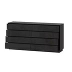 Commode moderne 8 tiroirs avec éclairage LED intégré, finition brillante et polyvalence multi-pièces, Meuble de rangement, Organisateur élégant pour la maison
