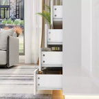 Commode moderne 8 tiroirs avec éclairage LED intégré, finition brillante et polyvalence multi-pièces, Meuble de rangement, Organisateur élégant pour la maison