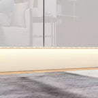 Commode moderne 8 tiroirs avec éclairage LED intégré, finition brillante et polyvalence multi-pièces, Meuble de rangement, Organisateur élégant pour la maison