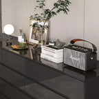 Commode moderne 8 tiroirs avec éclairage LED intégré, finition brillante et polyvalence multi-pièces, Meuble de rangement, Organisateur élégant pour la maison