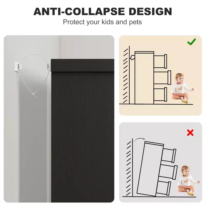 Commode six tiroirs à poignées intégrées, une unité de rangement compacte et peu encombrante, idéale pour les salons et les couloirs.