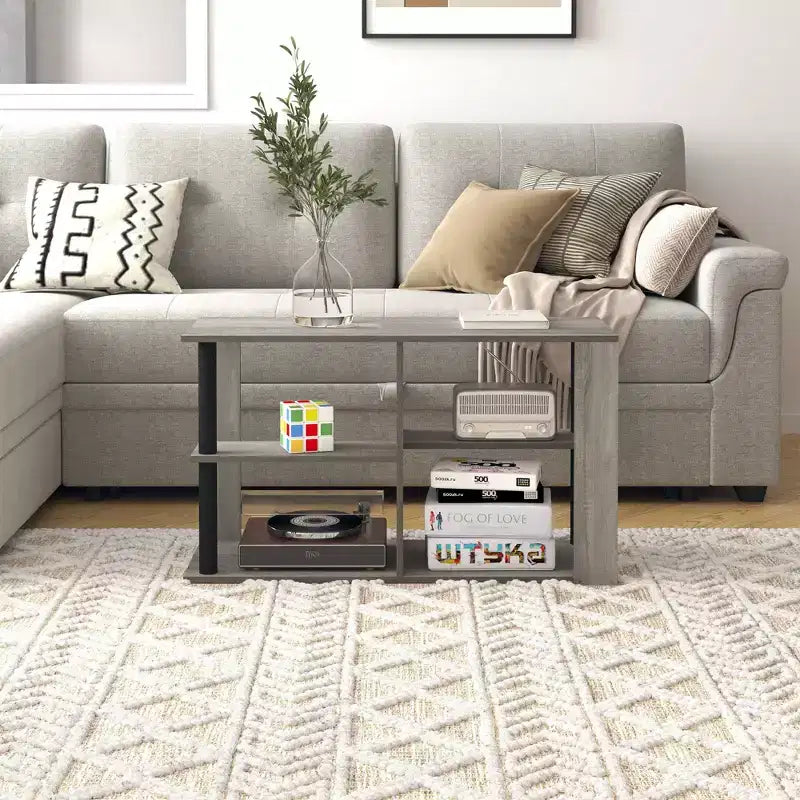 Table basse à 3 niveaux avec étagères ouvertes, petite table d'appoint pour salon et chambre
