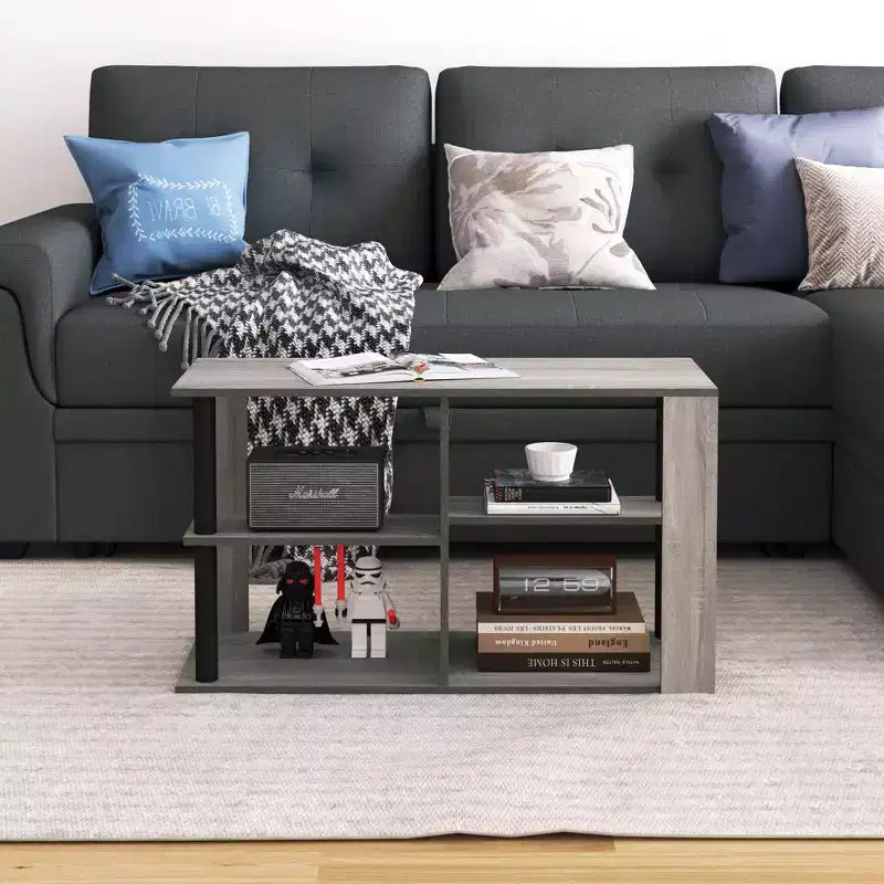 Table basse à 3 niveaux avec étagères ouvertes, petite table d'appoint pour salon et chambre