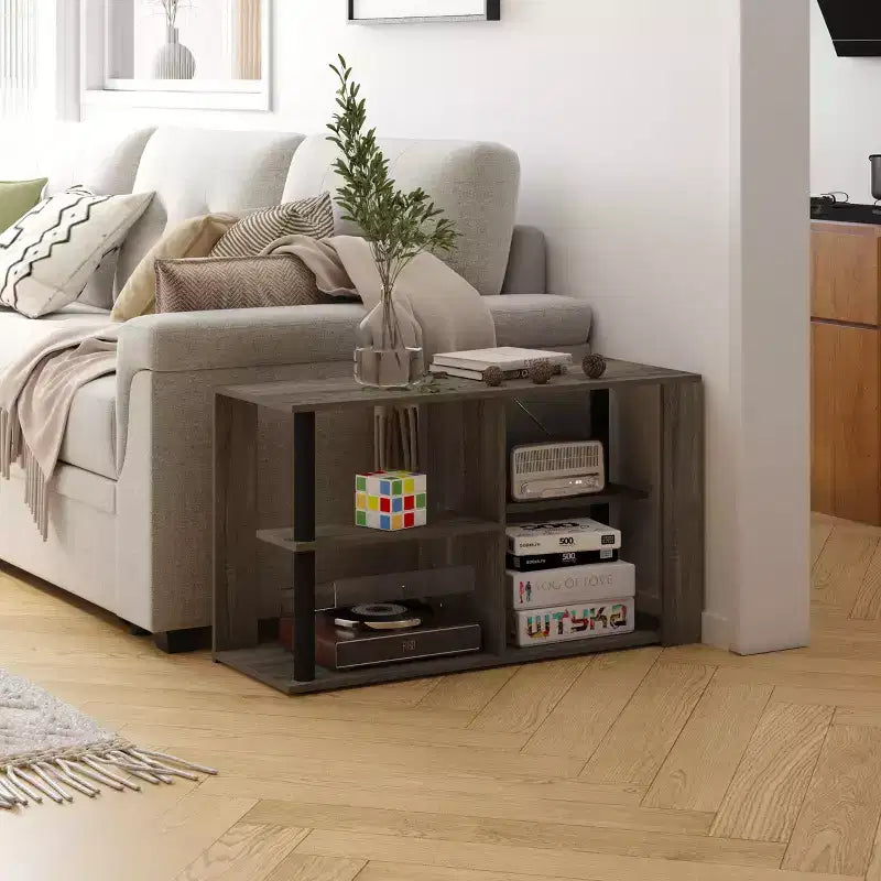 Table basse à 3 niveaux avec étagères ouvertes, petite table d'appoint pour salon et chambre