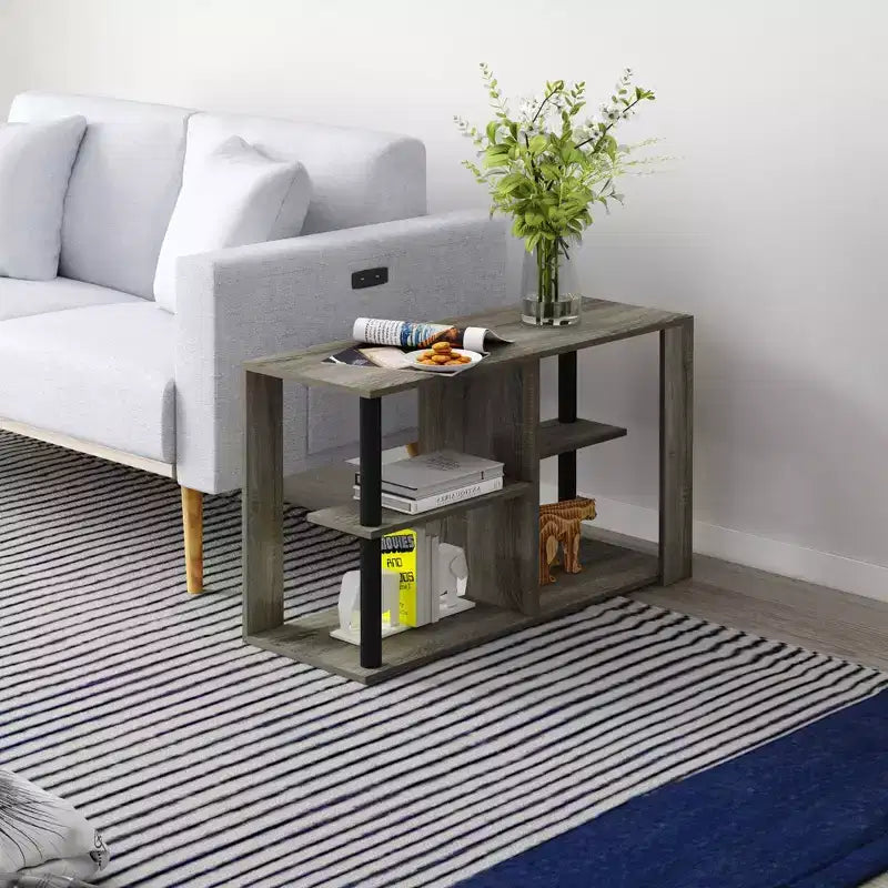 Table basse à 3 niveaux avec étagères ouvertes, petite table d'appoint pour salon et chambre