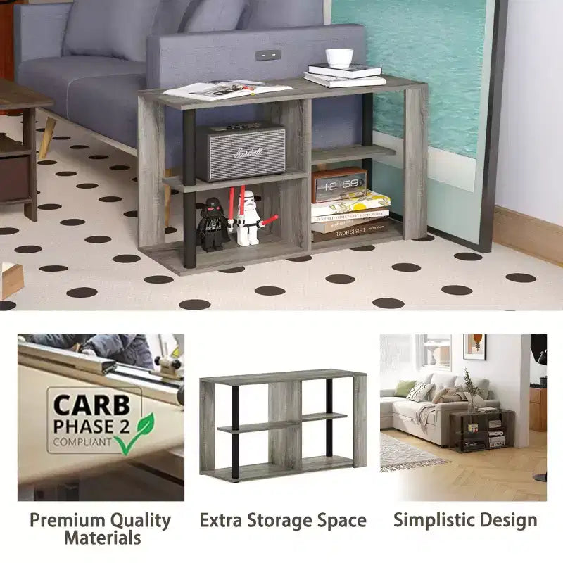 Table basse à 3 niveaux avec étagères ouvertes, petite table d'appoint pour salon et chambre