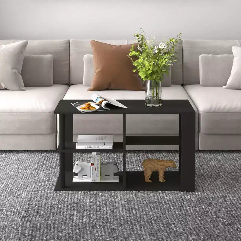 Table basse à 3 niveaux avec étagères ouvertes, petite table d'appoint pour salon et chambre