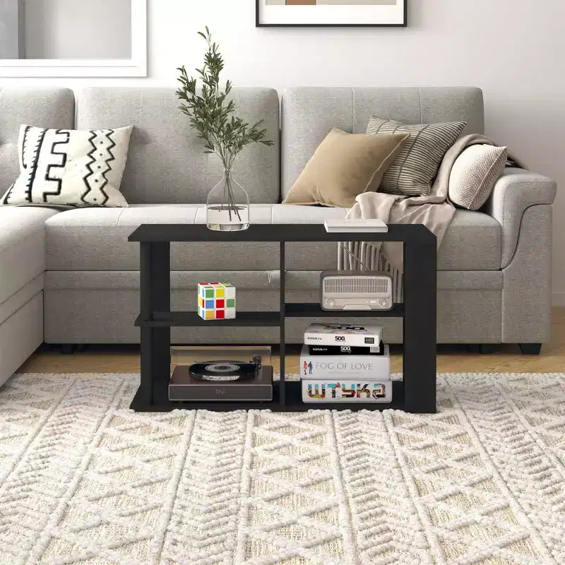 Table basse à 3 niveaux avec étagères ouvertes, petite table d'appoint pour salon et chambre