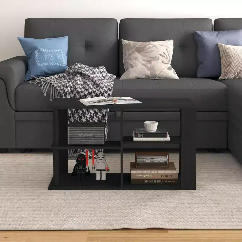Table basse à 3 niveaux avec étagères ouvertes, petite table d'appoint pour salon et chambre